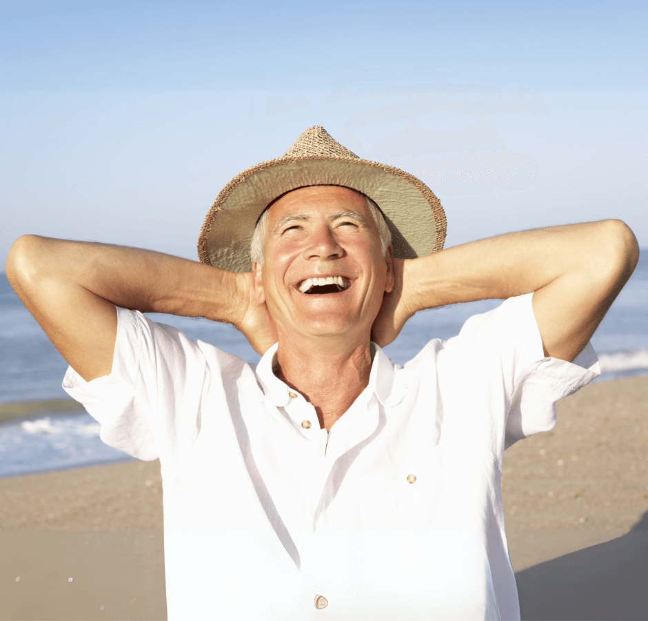 Man op het strand